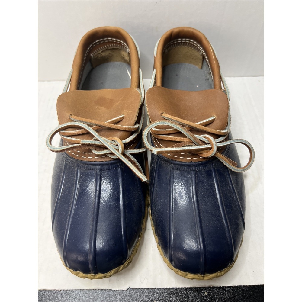 L.L. Bean Women's Duck Shoes Boots 8M Navy Blue Low Slip-On Made USA NWOB